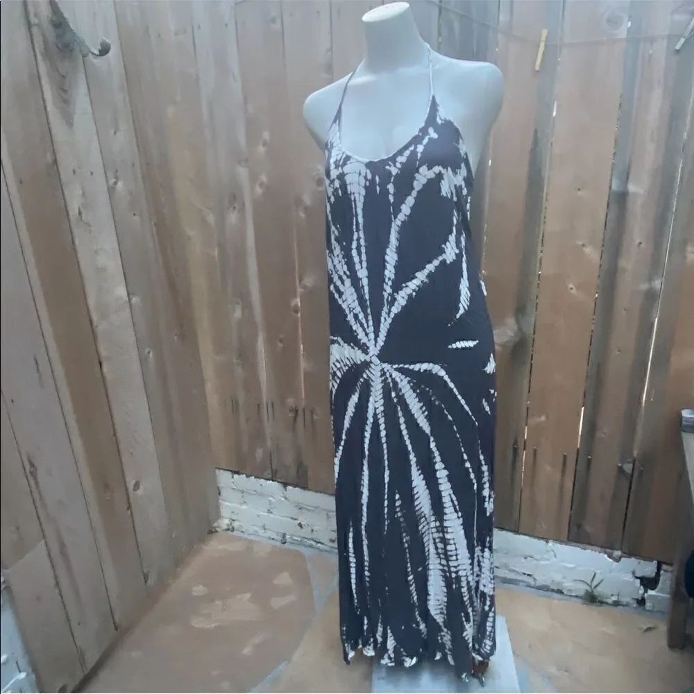 Beulah London tie dyed gray maxi dress size large